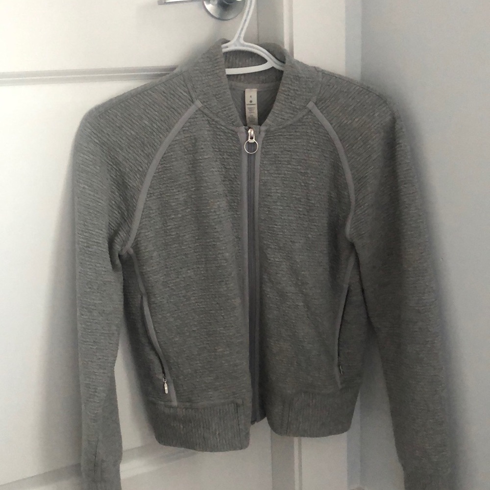 lululemon athletica Gray Full-Zip Bomber Jacket
